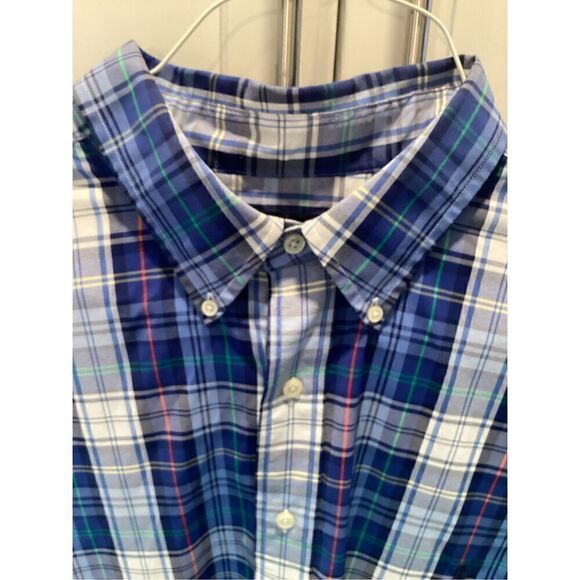 Ralph Lauren Performance Long Sleeve Button Up Sz 2XB Plaid Blue - Picture 2 of 8